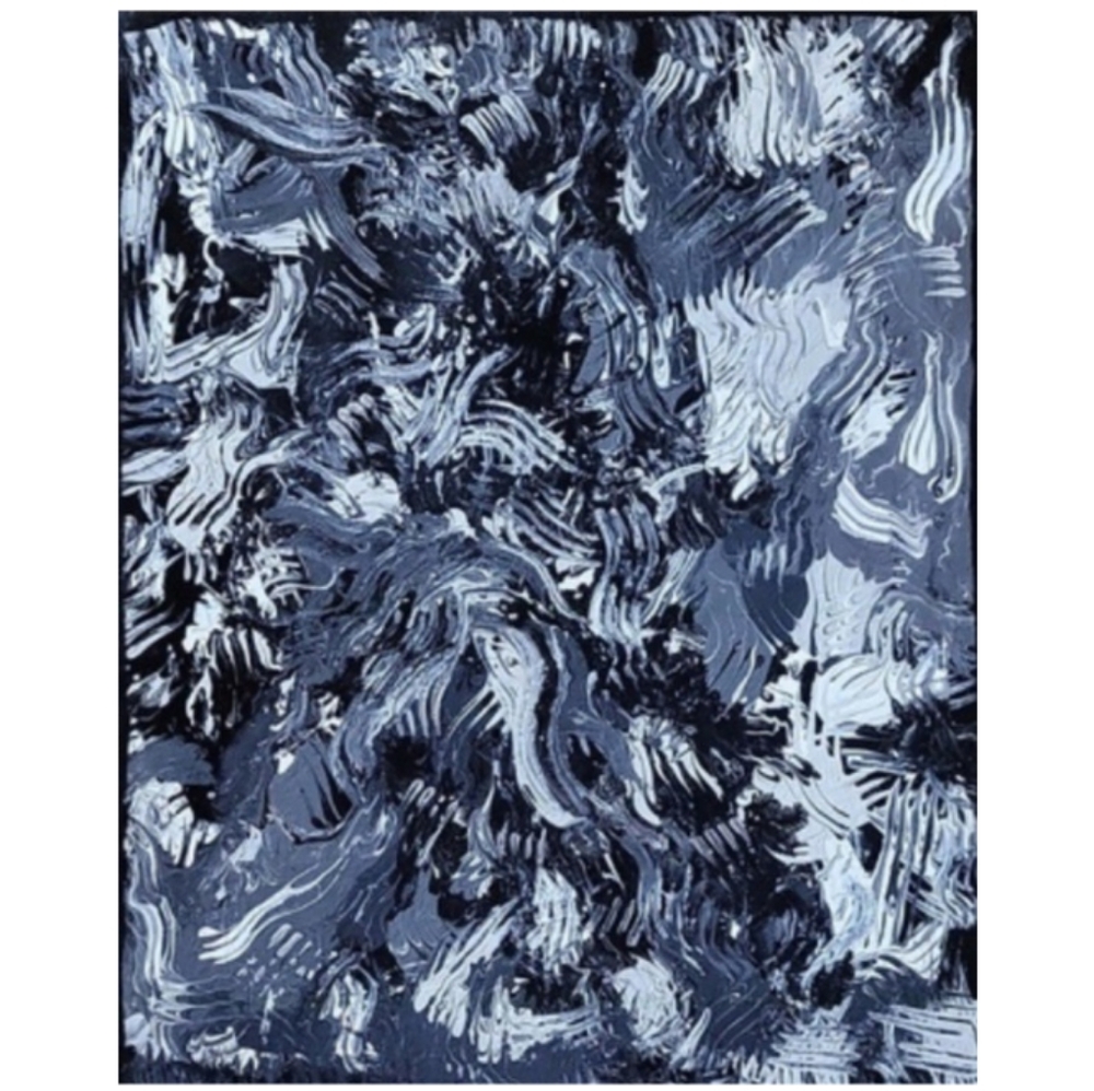 Hand Crafted Textured Gray Abstract Design 16 x 20 Inches Canvas Painting